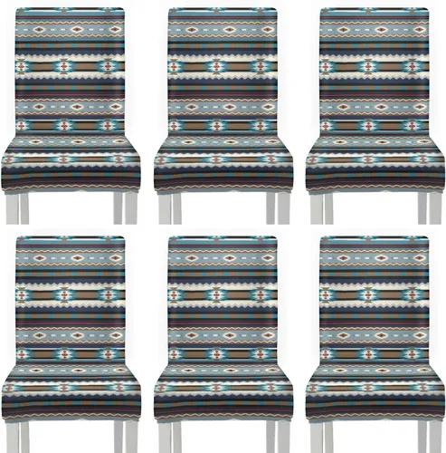 Vista 13 de Rnyleeg Juego de 1 fundas para sillas étnicas para sala de estar, sin brazos, estampado tribal azteca, elásticas, fundas protectoras para sillas