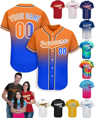 Vista 38 de Camiseta de béisbol personalizada para hombres, mujeres y niños con nombre, número y logotipo, camisetas de sóftbol personalizadas, S-4XL