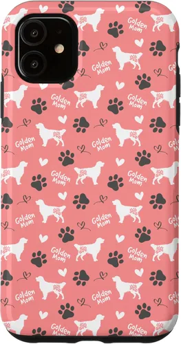 Vista 8 de Golden Retriever - Carcasa para iPhone 17, diseño de mamá y perro, diseño floral, color rosa