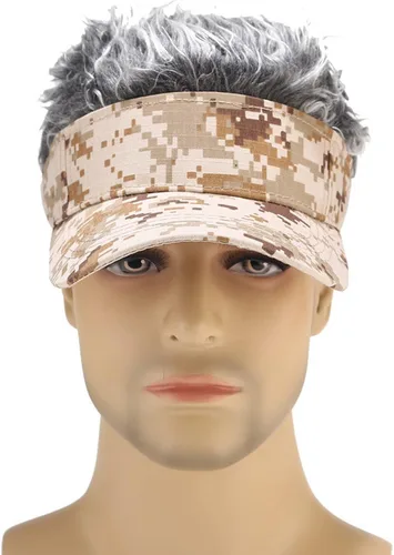 Vista 2 de Gorra de peluca para hombre, estilo hip hop, popular, camuflaje, gorra de béisbol, gorra de peluca ajustable