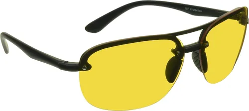 Vista 13 de proSPORT Visión nocturna antideslumbrante lente amarilla gafas de sol conducción hombres mujeres aviador metal plástico Marcos