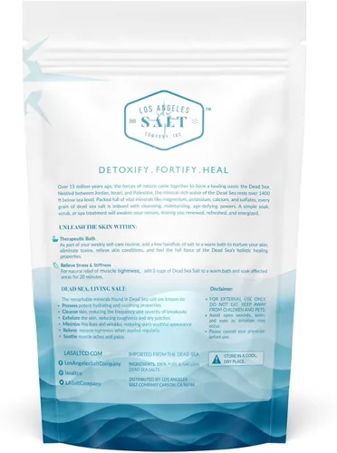 Vista 5 de 2.2 libras de sal del mar muerto, grano fino, baño de pies y spa, exfoliante corporal, 100% puro y rico en minerales, alivia los músculos doloridos