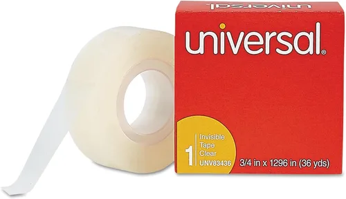 Vista 4 de Universal Office Products Cinta invisible, 3/4" x 1296", núcleo de 1", transparente, paquete de 12 UNV83436