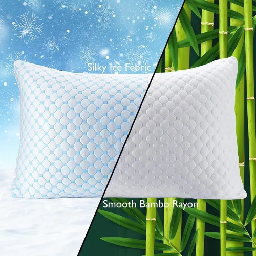Vista 6 de Greaton, Almohada para dormir de espuma viscoelástica de gel, alivio de presión para cuello y hombros, altura ajustable, funda transpirable