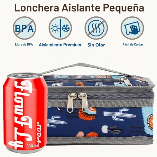 Vista 2 de FlowFly - Pequeña lonchera con aislamiento, con manija, para el trabajo y la escuela (bolsa blanda) (alpaca)