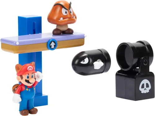 Vista 2 de Super Mario Nintendo Switchback Hill - Juego de diorama de 2.5 pulgadas, color negro