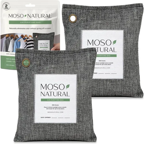 Vista 11 de Moso - Bolsa purificadora de aire natural de 7.05 oz, absorbente de olores de carbón, eliminador de olores de automóvil y desodorante de armario