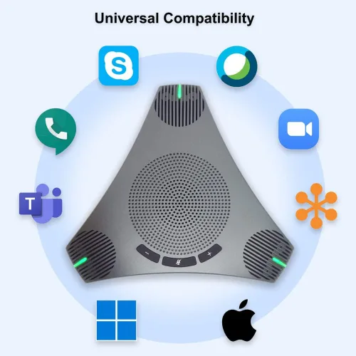 Vista 9 de Altavoz y micrófono de conferencia, micrófono de altavoz USB omnidireccional de 360° con concentrador USB, reducción de ruido/cancelación de eco