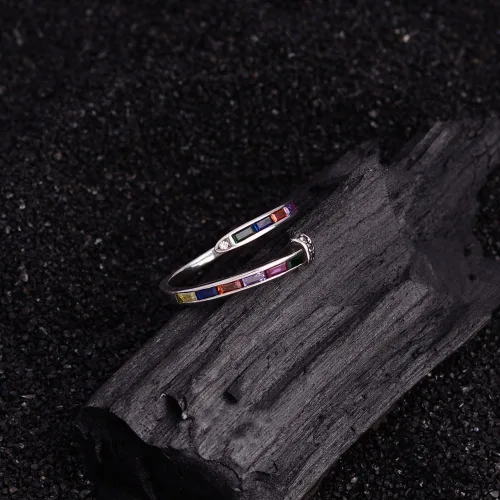 Vista 15 de Anillo de plata 925, anillos de plata ajustables para mujer, anillos de pulgar abiertos, anillos de circonio, anillos ajustables, anillos abiertos