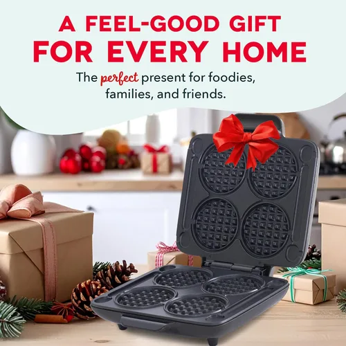 Vista 7 de Dash Multi Mini Waffle Maker, hace 4 gofres a la vez, aguamarina Small Waffle Iron for Families, Kids Breakfast Sandwiches, Waffle Sticks