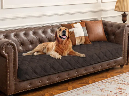Vista 44 de Ameritex Funda impermeable para cama de perro, manta para mascotas con parte trasera antideslizante para muebles, cama, sofá