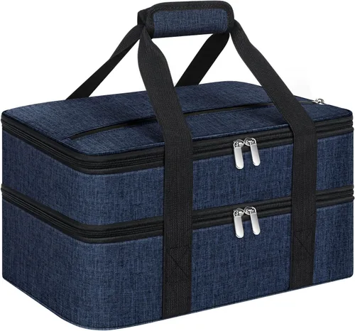 Vista 35 de Porta cacerolas aislado, porta ollas portátil para alimentos calientes o fríos, bolsa de lasaña para almuerzo para fiestas de comida, se adapta a