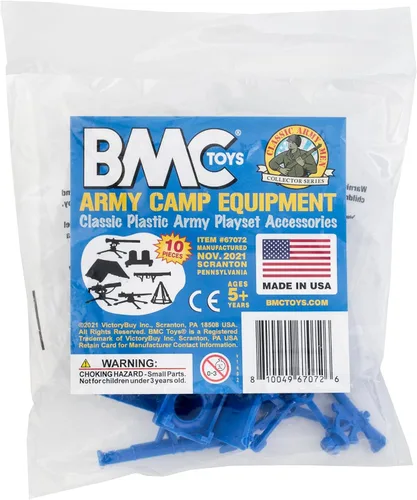 Vista 4 de BMC Classic - Juego de accesorios de plástico para hombre, 10 unidades de campamento militar, fabricado en EE. UU