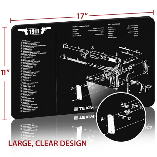 Vista 2 de TekMat 1911 Alfombrilla de limpieza para armas, color negro, talla única