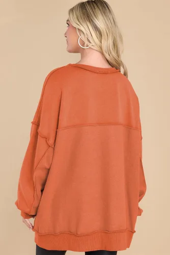 Vista 15 de AlvaQ - Sudadera de gran tamaño para mujer, informal, de manga larga, con botones y cuello Henley, tipo túnica
