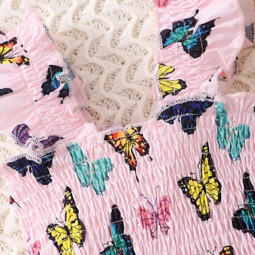 Vista 5 de RETSUGO Vestidos para niñas pequeñas, vestido casual de fiesta de cumpleaños, vestido de verano para niños pequeños, vestido de verano de 1 a 8 años