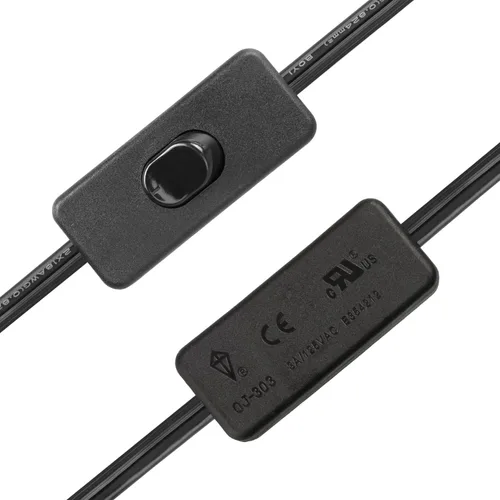 Vista 6 de Gladfresit - Cable de lámpara con interruptor de botón, enchufe de cable negro, extremos pelados listos para cableado Gladfresit, 6 pies