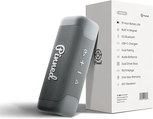 Vista 7 de Altavoz Dart Pinned 2.0 - Recargable USB-C, Batería de 10+ Horas, Resistente al Agua IPX7, Mosquetón con Clip para Bolsa - Altavoces Bluetooth
