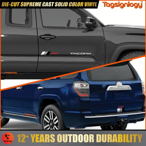 Vista 7 de Paquete combinado, calcomanía de vinilo a rayas tricolor, clásica, retro, para decoración de bricolaje, compatible con Tacoma 4Runner Tundra Rav4