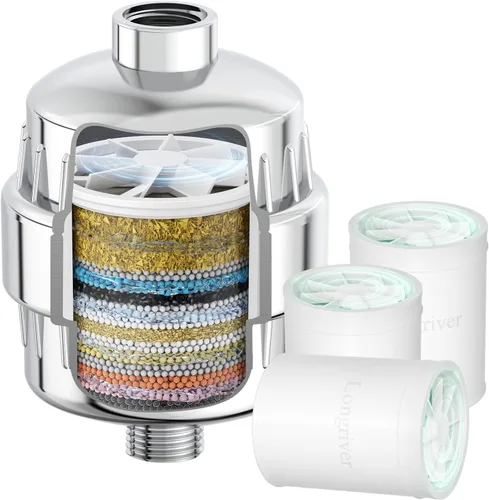 Vista 11 de Filtro de ducha R7 de alta capacidad, filtro de agua de ducha para agua dura, elimina 99.99% del cloro, metales pesados, suavizante de agua