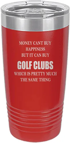 Vista 6 de Rogue River Tactical Funny Money Happiness Golf Clubs - Taza de viaje con tapa aislada al vacío, regalo para golfista, papá, abuelo, pelota (negro)