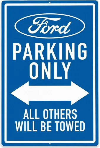 Vista 66 de Ford Logo Evolution - Letrero de metal vertical en relieve – Letrero vintage de Ford para garaje o cueva de hombre