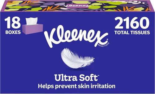 Vista 14 de Kleenex Ultra Soft Facial Tissues, 4 Flat Boxes, 120 Tissues per Box