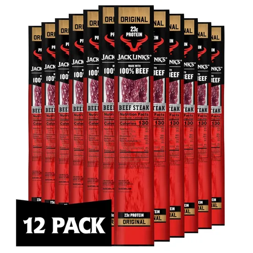 Vista 9 de Jack Link's Carne de Res en Filete, Original - Snacks de Proteína, Snack de Carne con 23g de Proteína, Hecho con 100% Carne, Envase a Granel