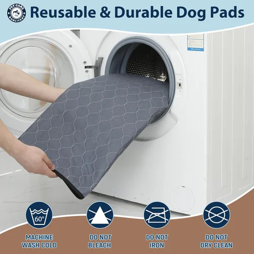 Vista 4 de Almohadillas lavables para orina de perros, 48 x 48 pulgadas, reutilizables, con absorción rápida, impermeables y reutilizables para orina de parto