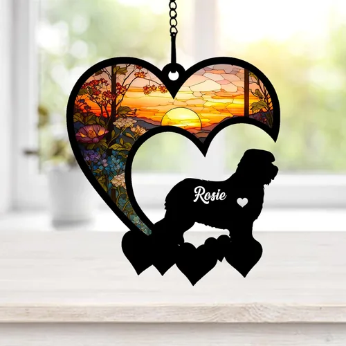 Vista 41 de NAZENTI Atrapasoles personalizado de sabueso afgano, adorno conmemorativo personalizado para la pérdida de mascotas, regalo de condolencia