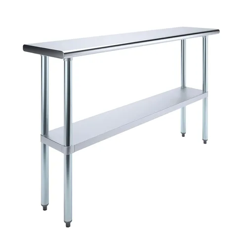 Vista 17 de AmGood Mesa de trabajo de acero inoxidable con estante inferior Preparación de alimentos NSF Estación de trabajo utilitaria