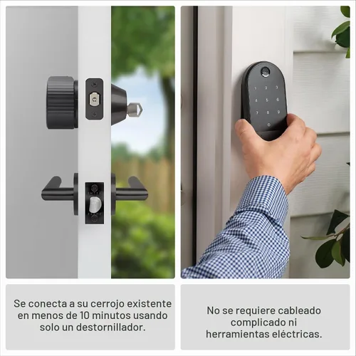 Vista 2 de Cerradura inteligente Wi-Fi Yale August con teclado, negra