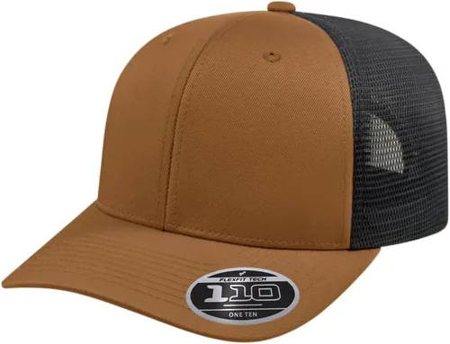 Vista 125 de Cap America i8502 Flexfit 110 Premium - Gorra de camionero de perfil medio con 6 paneles de malla trasera con protección UV y cierre ajustable