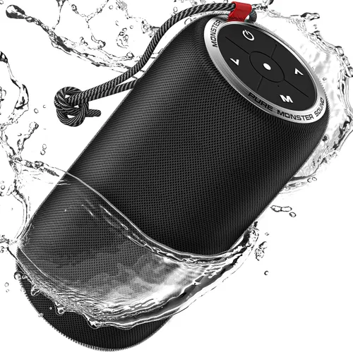 Vista 7 de Monster S310 Altavoz Bluetooth actualizado, altavoz portátil de 30 W, sonido estéreo de 360° con graves intensos, emparejamiento TWS, IPX6