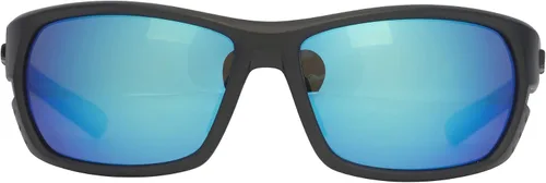 Vista 2 de HUK Gafas de sol, lentes polarizadas con marcos de rendimiento, gafas de sol para pesca, deportes y exteriores (Challenge) Espejo azul/negro mate