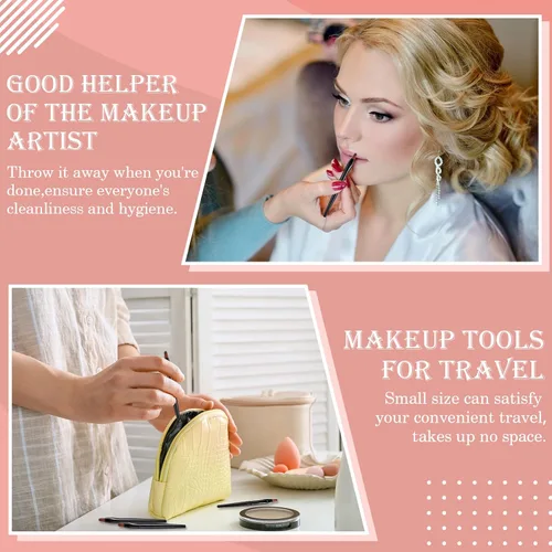 Vista 7 de Yaomiao 120 brochas desechables para labios, aplicadores de labios pequeños, cepillo multifuncional a granel para lápiz labial, maquillaje