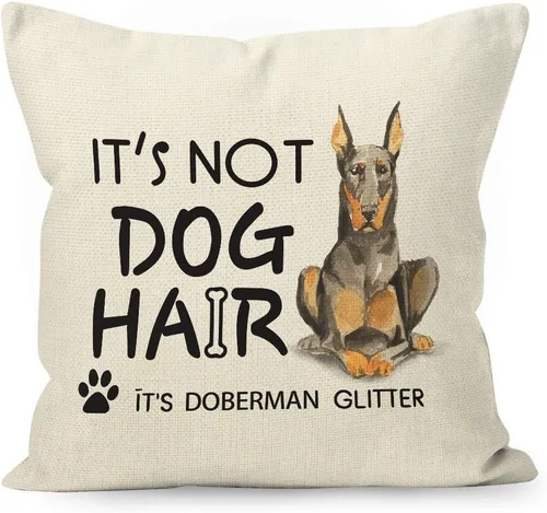 Vista 6 de Divertida funda de almohada de lino y algodón con frase "It's Not Dog Hair" con purpurina y frase "It's Not Dog Hair", regalos de Welsh Terrier