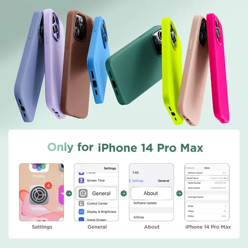 Vista 6 de Cordking Funda diseñada para iPhone 14 Pro Max, silicona líquida de alta calidad a prueba de golpes para iPhone 14 ProMax