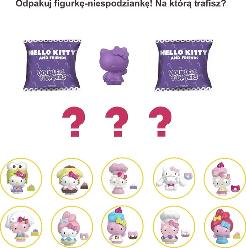 Vista 3 de Mattel Sanrio - Figuras coleccionables de Hello Kitty (2 pulgadas) con sombrero y accesorios de postre, paquete sorpresa para ciegas, inmersión