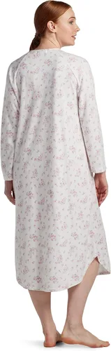 Vista 2 de Miss Elaine Camisón - Camisón largo para mujer, vestido de punto de panal con mangas largas, ropa de dormir para mujer