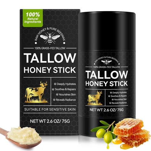 Vista 11 de Paquete de 2 Bálsamos Faciales Hechos a Mano de Sebo de Res con Incienso y Aceite de Ricino, Sebo 100% de Ganado Alimentado con Pasto