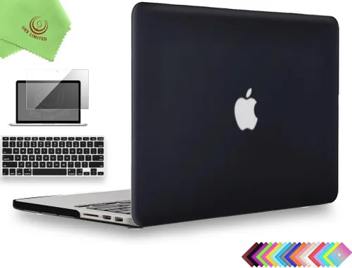 Vista 11 de UESWILL Funda rígida mate 3 en 1 compatible con MacBook Pro (Retina, 13 pulgadas, finales de 2012/2013/2014/principios de 2015), modelo A1425 / Negro