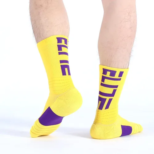 Vista 4 de 4 pares de calcetines atléticos para hombre, gruesos, protectores, amortiguadores deportivos, de élite, baloncesto, fútbol, compresión, 7-12