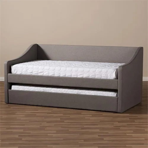 Vista 2 de Allora Sofá cama tapizado de tela moderna con nido en gris
