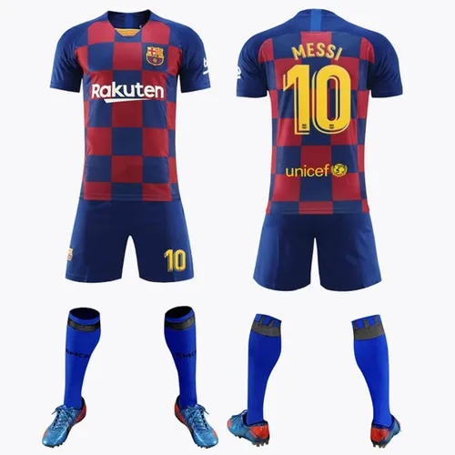 Vista 6 de HappxixiTM Camiseta de fútbol transpirable de secado rápido con diseño de tres estrellas para aficionados al fútbol BarcaArgentina