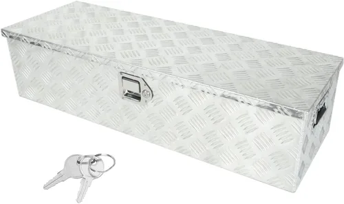 Vista 15 de Caja de herramientas de aluminio negro resistente de 16 x 7.5 x 10 pulgadas con cerraduras y llave de cierre con mango en T, caja de herramientas