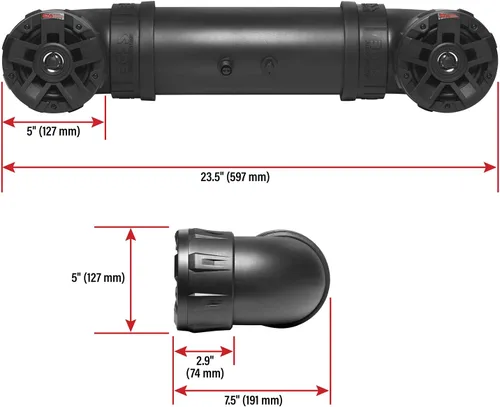 Vista 5 de BOSS Audio Systems UTV4B ATV UTV Sistema de sonido resistente a la intemperie, altavoces de 4 pulgadas, tweeters de 1 pulgada, amplificador