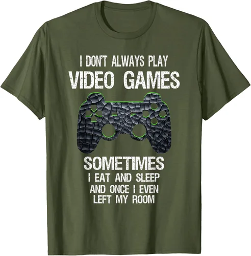 Vista 57 de Funny Gamer Video Games - Camiseta para niños y adolescentes, ajuste clásico, color negro, mezcla de algodón, Negro