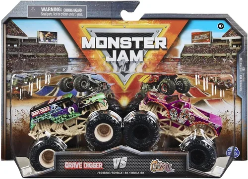 Vista 2 de Monster Jam Camiones monstruo fundidos a presión, escala 1:64, juguetes para niños de 3 años en adelante, paquete de 2 series 24