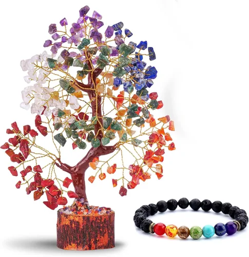 Vista 13 de Árbol de cristal de amatista YUVDIPR, piedras preciosas y cristales, decoración de escritorio de piedra de amatista, cristal sanador, árbol de gemas